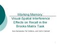Working Memory: VisualSpatial Interference Effects on Recall in the Brooks Matrix Task PowerPoint PPT Presentation