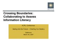 Crossing Boundaries: Collaborating to Assess Information Literacy
