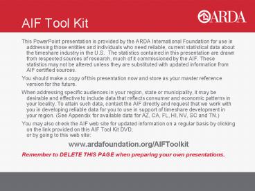 AIF Tool Kit