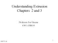 Understanding Extrusion Chapters 2 and 3 PowerPoint PPT Presentation