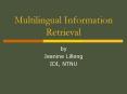 Multilingual Information Retrieval PowerPoint PPT Presentation