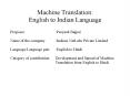 Machine Translation: English to Indian Language PowerPoint PPT Presentation
