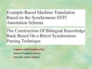 Presentation Outline