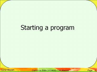 Starting a program