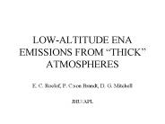 LOWALTITUDE ENA EMISSIONS FROM THICK ATMOSPHERES