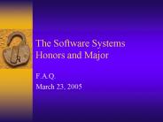 The Software Systems Honors and Major