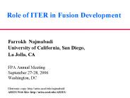 Role of ITER in Fusion Development