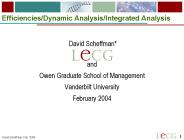 Efficiencies/Dynamic Analysis/Integrated Analysis