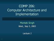 COMP 206: Computer Architecture and Implementation