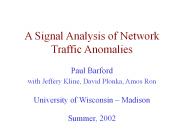 A Signal Analysis of Network Traffic Anomalies