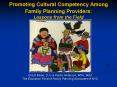 Promoting Cultural Competency Among Family Planning Providers: Lessons from the Field PowerPoint PPT Presentation