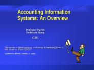 Accounting Information Systems: An Overview