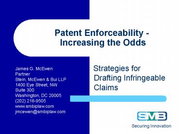 Patent Enforceability Increasing the Odds