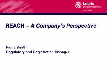REACH A Companys Perspective
