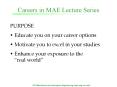 Careers in MAE Lecture Series PowerPoint PPT Presentation