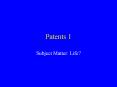 Patents 1 PowerPoint PPT Presentation