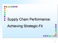 Supply Chain Performance: Achieving Strategic Fit PowerPoint PPT Presentation