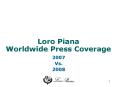 Loro Piana Worldwide Press Coverage PowerPoint PPT Presentation