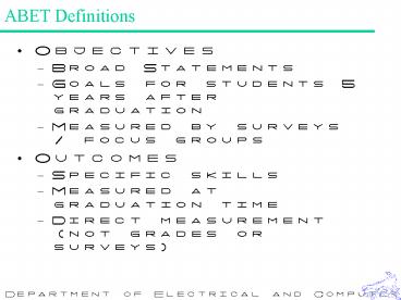 ABET Definitions