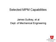 Selected MPM Capabilities