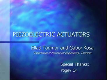 PIEZOELECTRIC ACTUATORS