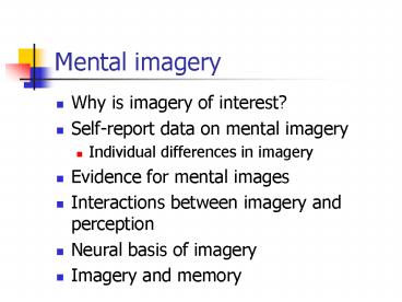 Mental imagery