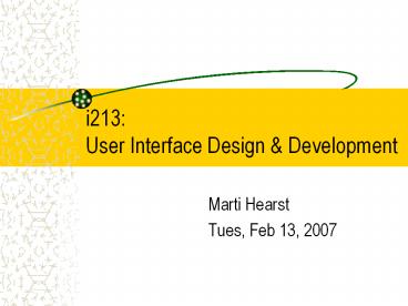 i213: User Interface Design