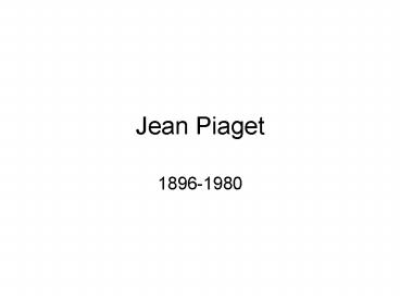 Jean Piaget