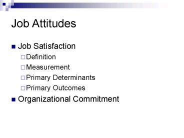 Job Attitudes