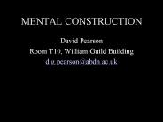 MENTAL CONSTRUCTION