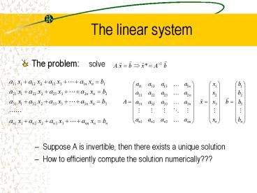 The linear system