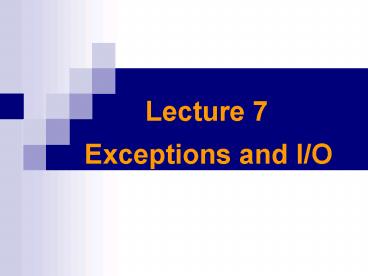 PPT – Exceptions and IO PowerPoint presentation | free to download - id ...