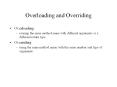 Overloading and Overriding PowerPoint PPT Presentation