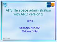 AFS file space administration with ARC version 2