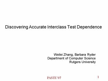 Discovering Accurate Interclass Test Dependence
