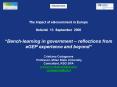 Benchlearning in government reflections from eGEP experience and beyond Cristiano Codagnone Professo PowerPoint PPT Presentation
