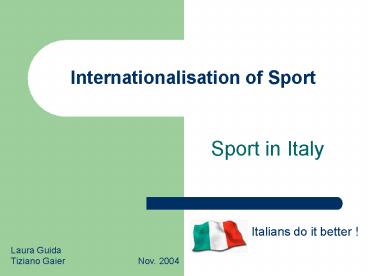 Internationalisation of Sport