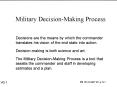 Military DecisionMaking Process PowerPoint PPT Presentation