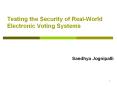 Testing the Security of Real-World Electronic Voting Systems PowerPoint PPT Presentation