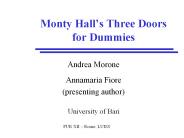 Monty Halls Three Doors for Dummies