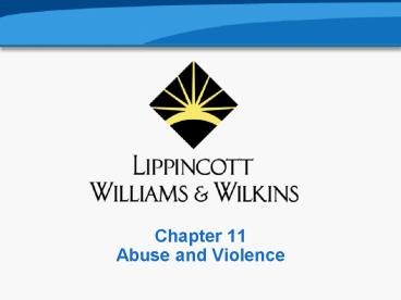 Chapter 11 Abuse and Violence