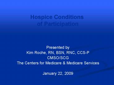 Hospice Conditions of Participation