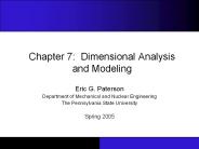 Chapter 7: Dimensional Analysis and Modeling