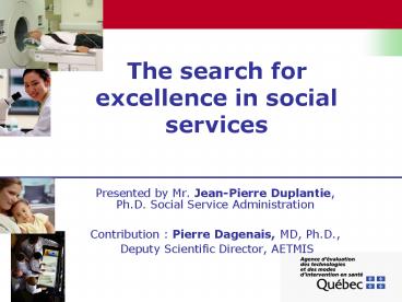 The search for excellence in social services