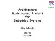 Architecture Modeling and Analysis for Embedded Systems
