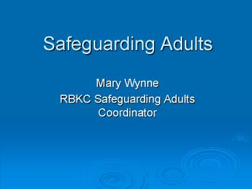 Safeguarding Adults