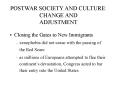 POSTWAR SOCIETY AND CULTURE: CHANGE AND  ADJUSTMENT PowerPoint PPT Presentation