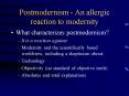 Postmodernism An allergic reaction to modernity PowerPoint PPT Presentation