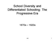 School Diversity and Differentiated Schooling: The Progressive Era