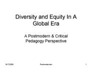 Diversity and Equity In A Global Era